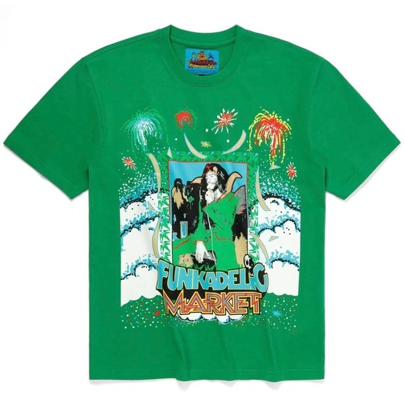 NWT MARKET STUDIOS FUNKADELIC GIVE UP THE FUNK T-SHIRT SIZE XL GREEN - Picture 1 of 4